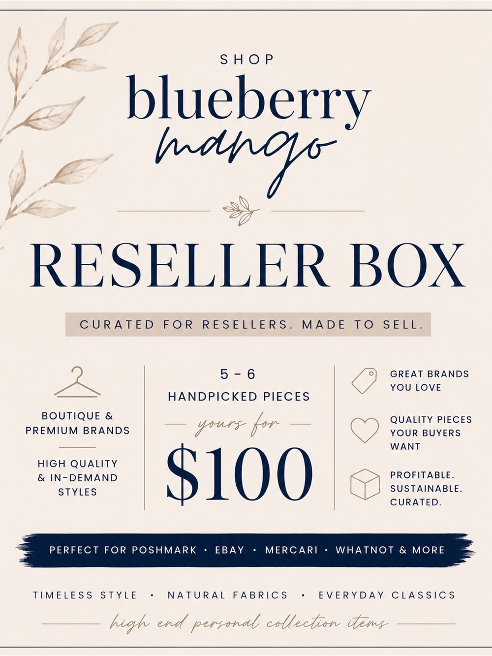 Reseller Box | 5–6 Curated Premium Brand Pieces | Poshmark Inventory Bundle